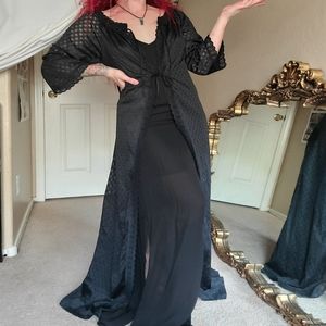 ☀️ Black Vintage Prairie/Cottage Core Style Robe